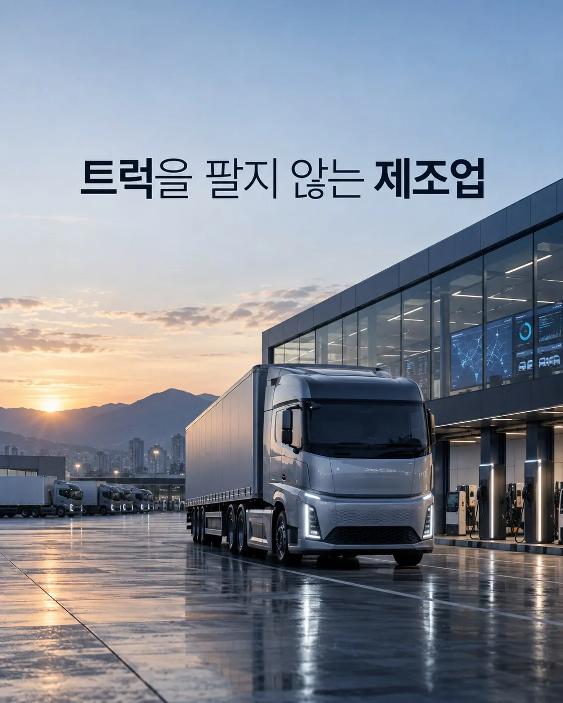 전기 상용트럭과 물류센터